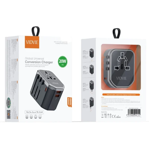 Cargador de Viaje TA4404 20W Universal Vidvie