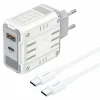 Cargador Tipo-C/Tipo-C GaN30 65W 2USB-A+C Foneng