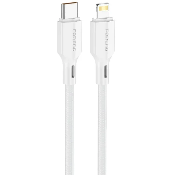 ProdImage_I02485_1_front Cable iPhone/Tipo-C XS11 30W 1MT White Trenz. Foneng